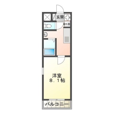 山城町 マンション 1K 303の間取り図