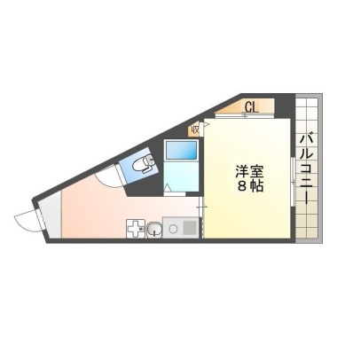 南内町 マンション 1K 203の間取り図