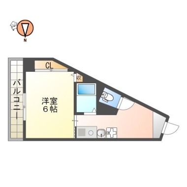 南内町 マンション 1K 303の間取り図