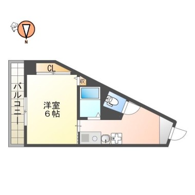 南内町 マンション 1K 603の間取り図