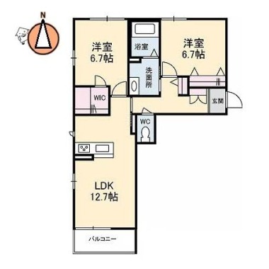 ベレオ末広 101の間取り図