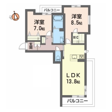 ベレオ末広 205の間取り図