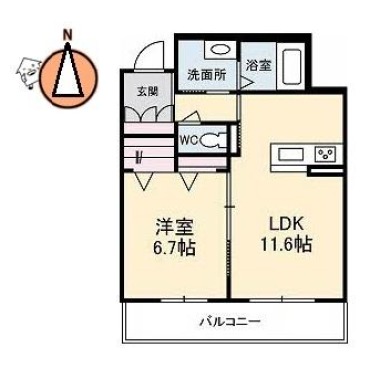 ベレオ末広 303の間取り図