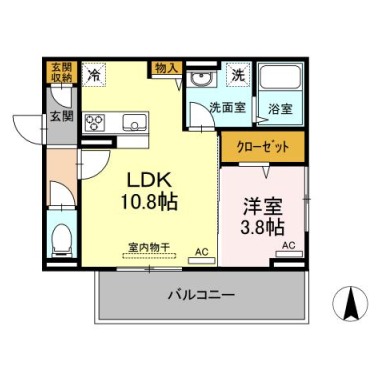 アル・ソーレ沖浜 105の間取り図