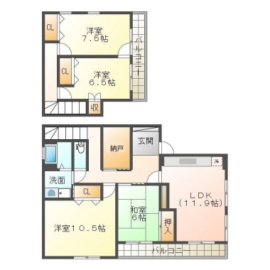 佐古六番町 マンション 4LDK 301の間取り図