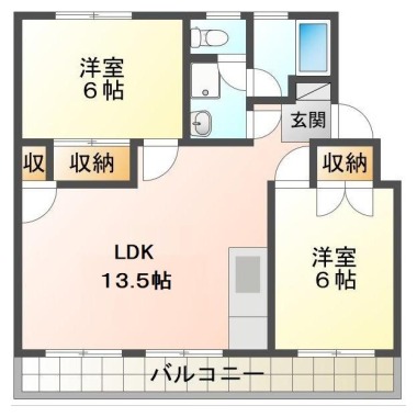 南昭和町 マンション 2LDK 404の間取り図