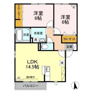 ウィルモア津田本町A棟 201の間取り図