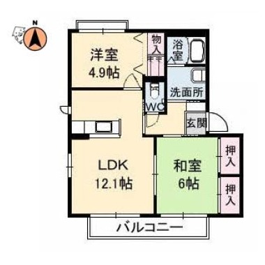 シャーメゾンラヴィD棟 201の間取り図