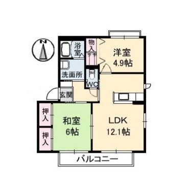 シャーメゾンラヴィD棟 D202の間取り図