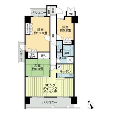 アルファステイツかちどき橋 601の間取り図