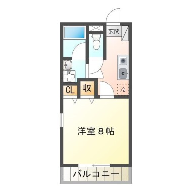南佐古六番町 マンション 1K 207の間取り図