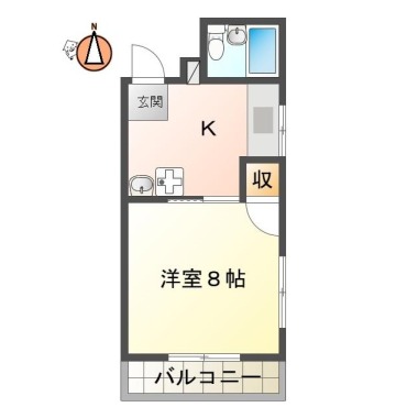 南佐古六番町 マンション 1K 201の間取り図