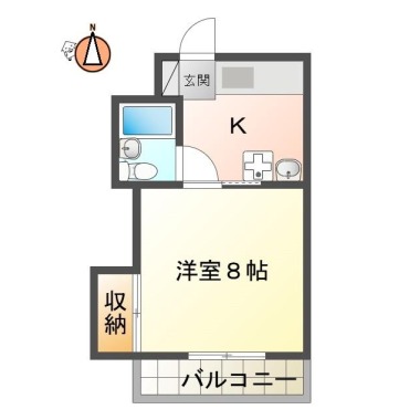 南佐古六番町 マンション 1K 202の間取り図