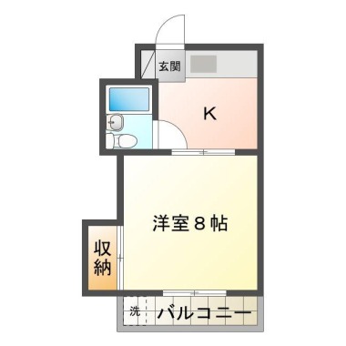 南佐古六番町 マンション 1K 302の間取り図