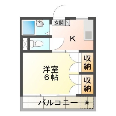 山城西 マンション 1K 102の間取り図