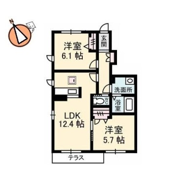 シャーメゾン城西C 102の間取り図