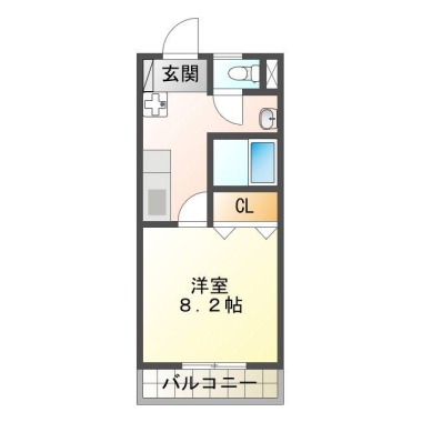 南沖洲 アパート 1K 201の間取り図