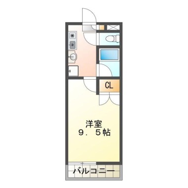 沖浜町 マンション 1K 210の間取り図