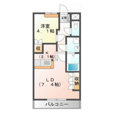レジデンス城西I 102の間取り図