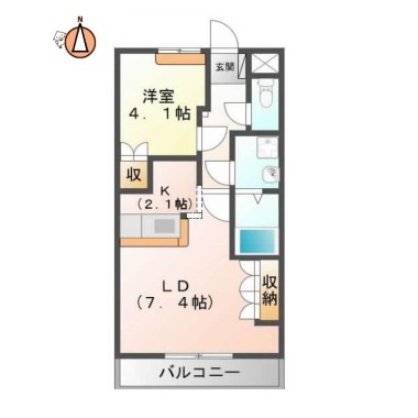 レジデンス城西I 105の間取り図