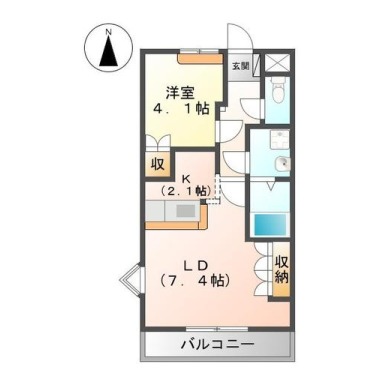 レジデンス城西I 108の間取り図