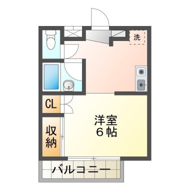 安宅 アパート 1K 112の間取り図