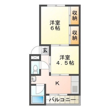 南佐古三番町 マンション 2DK 303の間取り図