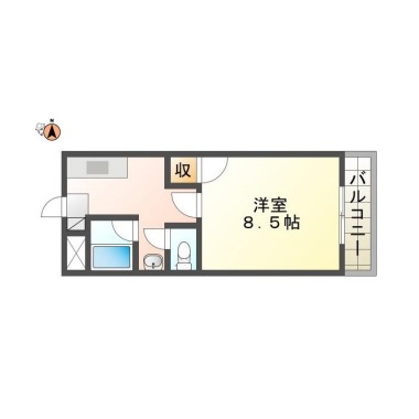 末広 マンション 1K 201の間取り図