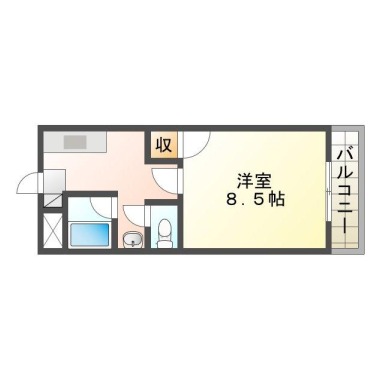 末広 マンション 1K 203の間取り図