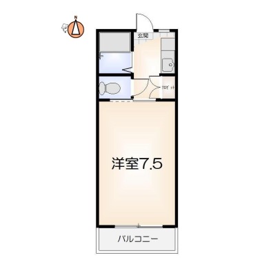 山城西 マンション 1K B303の間取り図