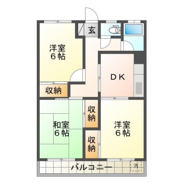 出来島本町 マンション 3DK 13の間取り図