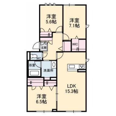 ベレオ藍住 101の間取り図