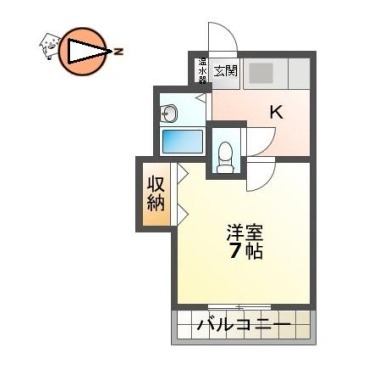 南庄町 マンション 1K 225の間取り図