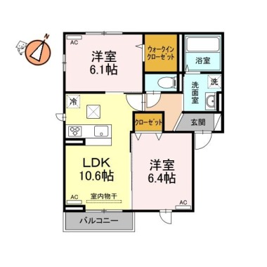 カーサモエハ 201の間取り図