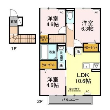 ルーチェ A棟 201の間取り図