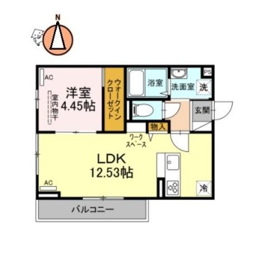 アンベリール 201の間取り図