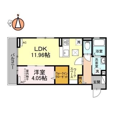 アンベリール 202の間取り図