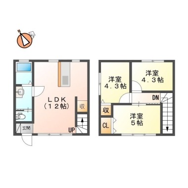 フィットセル北佐古 Bの間取り図