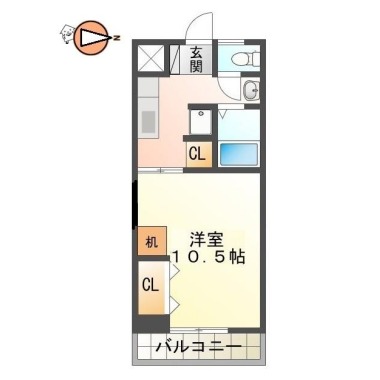 万代町 マンション 1K 303の間取り図