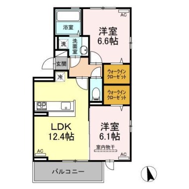 セレーノ南田宮 101の間取り図