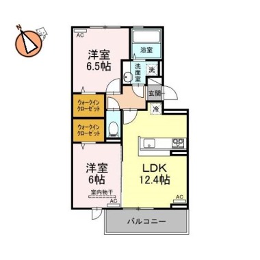 セレーノ南田宮 202の間取り図