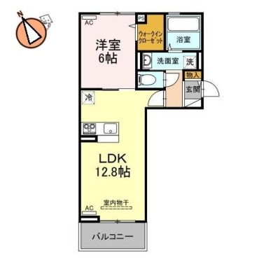 セレーノ南田宮 206の間取り図