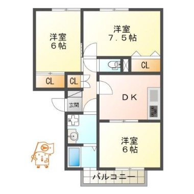 沖浜町 マンション 3DK 202の間取り図