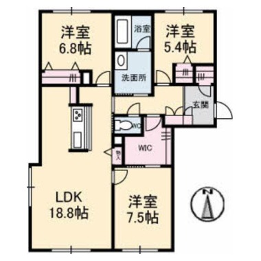 ベレオ蔵本元町 101の間取り図