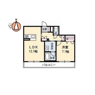 ベレオ蔵本元町 102の間取り図