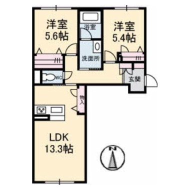 ベレオ蔵本元町 105の間取り図