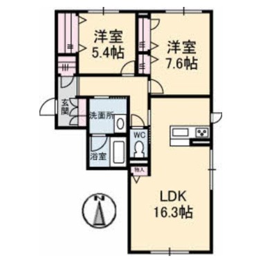 ベレオ蔵本元町 107の間取り図