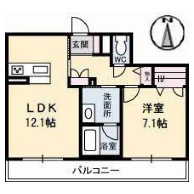 ベレオ蔵本元町 202の間取り図