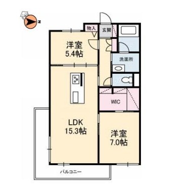ベレオ杏樹 105の間取り図