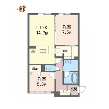 ベレオ杏樹 106の間取り図